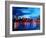 Chicago Skyline at Night-Martina Bleichner-Framed Art Print