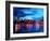 Chicago Skyline at Night-Martina Bleichner-Framed Art Print