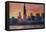 Chicago Skyline at Sunset-Martina Bleichner-Framed Stretched Canvas