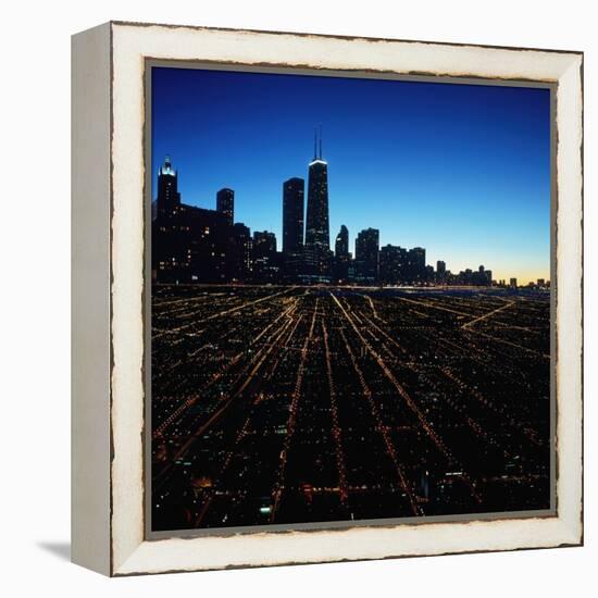 Chicago Skyline at Twilight-Bill Ross-Framed Premier Image Canvas