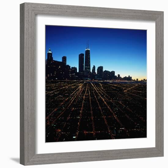 Chicago Skyline at Twilight-Bill Ross-Framed Photographic Print
