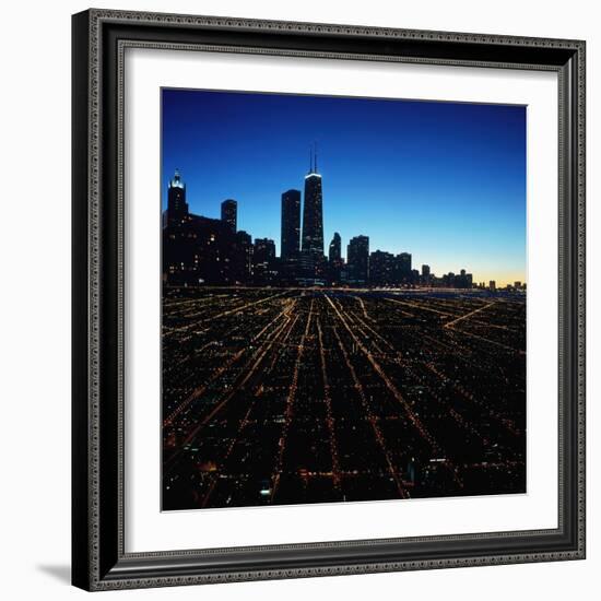 Chicago Skyline at Twilight-Bill Ross-Framed Photographic Print