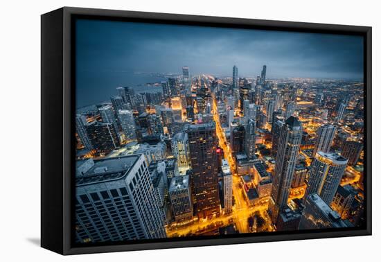 Chicago Skyline by Night-beboy-Framed Premier Image Canvas