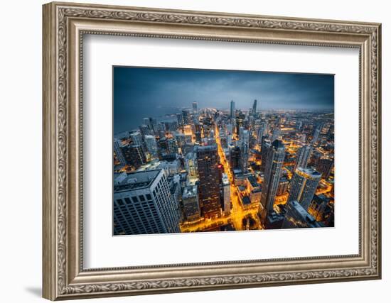 Chicago Skyline by Night-beboy-Framed Photographic Print