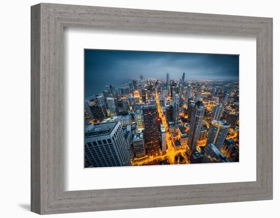 Chicago Skyline by Night-beboy-Framed Photographic Print