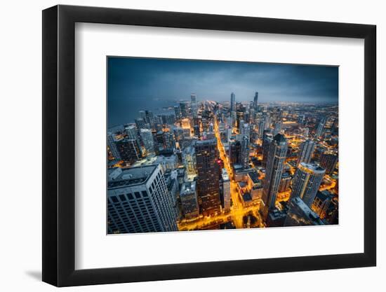 Chicago Skyline by Night-beboy-Framed Photographic Print