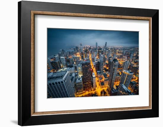 Chicago Skyline by Night-beboy-Framed Photographic Print