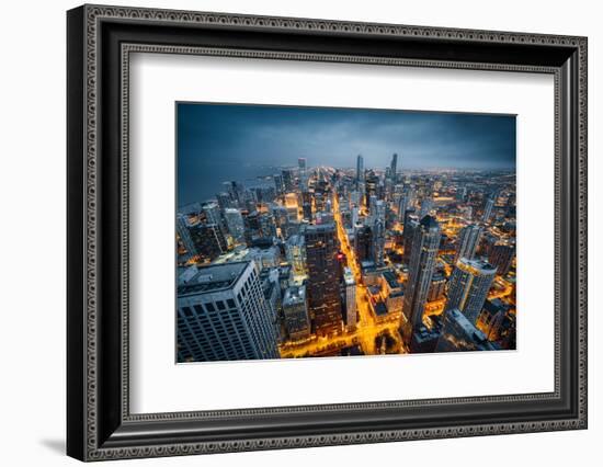 Chicago Skyline by Night-beboy-Framed Photographic Print