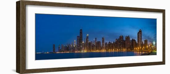 Chicago Skyline From North Ave Beach Panorama-Steve Gadomski-Framed Photographic Print