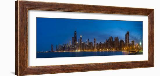 Chicago Skyline From North Ave Beach Panorama-Steve Gadomski-Framed Photographic Print