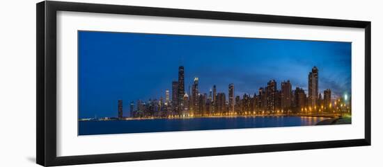 Chicago Skyline From North Ave Beach Panorama-Steve Gadomski-Framed Photographic Print