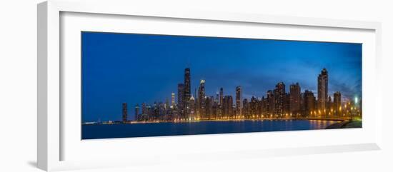 Chicago Skyline From North Ave Beach Panorama-Steve Gadomski-Framed Photographic Print