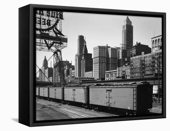 Chicago Skyline from Water Street-null-Framed Premier Image Canvas