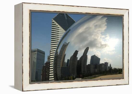 Chicago Skyline Reflected by the Bean-Patrick J. Warneka-Framed Premier Image Canvas