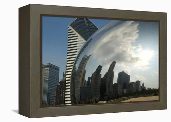 Chicago Skyline Reflected by the Bean-Patrick J. Warneka-Framed Premier Image Canvas