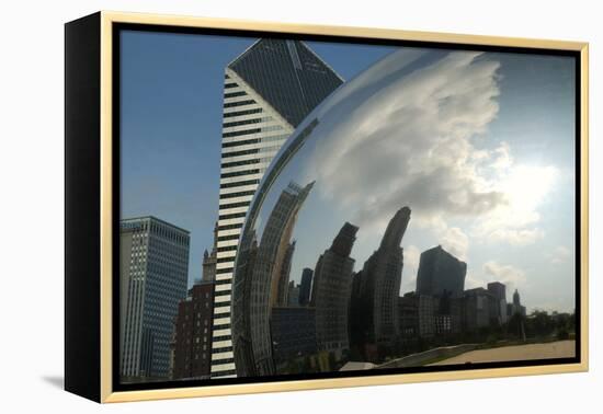 Chicago Skyline Reflected by the Bean-Patrick J. Warneka-Framed Premier Image Canvas