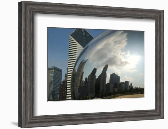 Chicago Skyline Reflected by the Bean-Patrick J. Warneka-Framed Photographic Print