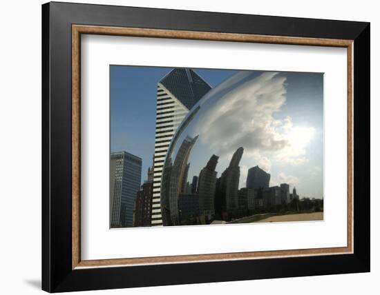 Chicago Skyline Reflected by the Bean-Patrick J. Warneka-Framed Photographic Print