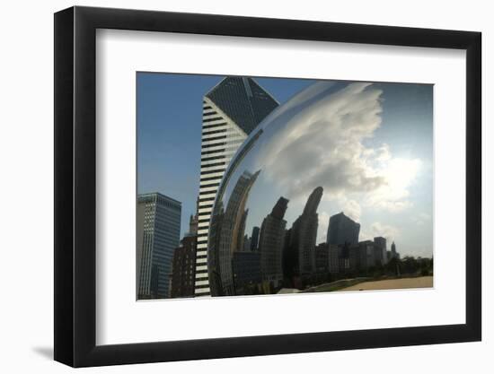 Chicago Skyline Reflected by the Bean-Patrick J. Warneka-Framed Photographic Print