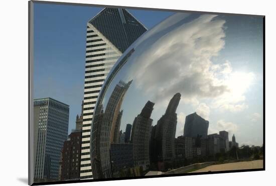 Chicago Skyline Reflected by the Bean-Patrick J. Warneka-Mounted Photographic Print