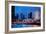 Chicago Skyline with Ferris Wheel-Martina Bleichner-Framed Art Print