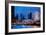 Chicago Skyline with Ferris Wheel-Martina Bleichner-Framed Art Print