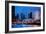 Chicago Skyline with Ferris Wheel-Martina Bleichner-Framed Art Print