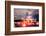 Chicago Skyline with Skyscrapers and Buckingham Fountain in Grant Park at Night Lit by Colorful Lig-Songquan Deng-Framed Photographic Print