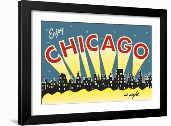 Chicago skyline-Vintage Reproduction-Framed Giclee Print