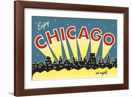 Chicago skyline-Vintage Reproduction-Framed Giclee Print