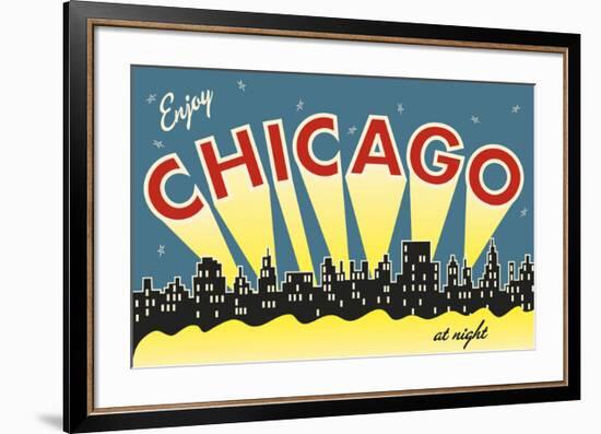 Chicago skyline-Vintage Reproduction-Framed Giclee Print