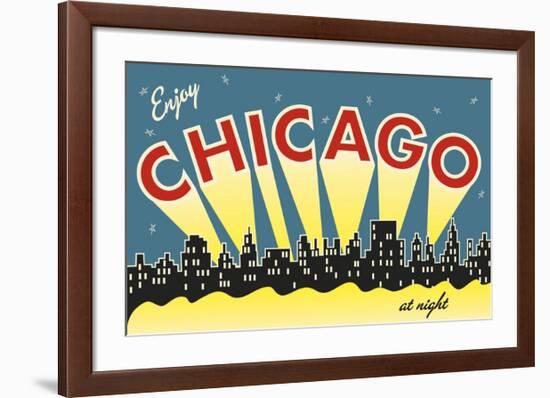 Chicago skyline-Vintage Reproduction-Framed Giclee Print