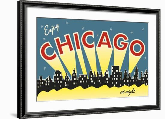 Chicago skyline-Vintage Reproduction-Framed Giclee Print