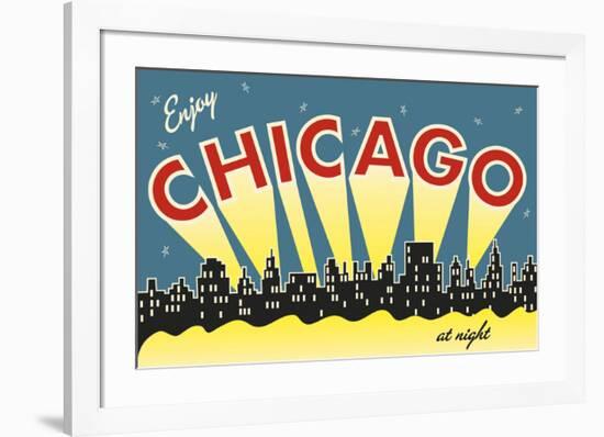 Chicago skyline-Vintage Reproduction-Framed Giclee Print