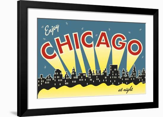 Chicago skyline-Vintage Reproduction-Framed Giclee Print