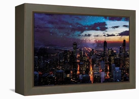 Chicago Skyline-Milli Villa-Framed Stretched Canvas