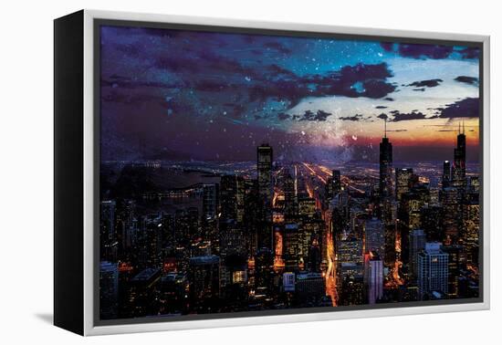 Chicago Skyline-Milli Villa-Framed Stretched Canvas