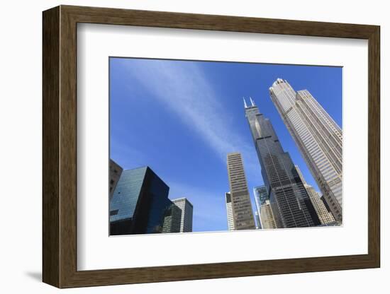 Chicago Skyscrapers Including the Willis Tower, Formerly the Sears Tower, Chicago, Illinois, USA-Amanda Hall-Framed Photographic Print