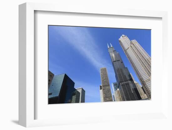 Chicago Skyscrapers Including the Willis Tower, Formerly the Sears Tower, Chicago, Illinois, USA-Amanda Hall-Framed Photographic Print