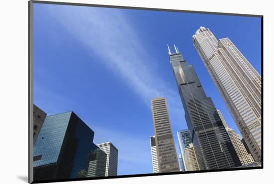 Chicago Skyscrapers Including the Willis Tower, Formerly the Sears Tower, Chicago, Illinois, USA-Amanda Hall-Mounted Photographic Print