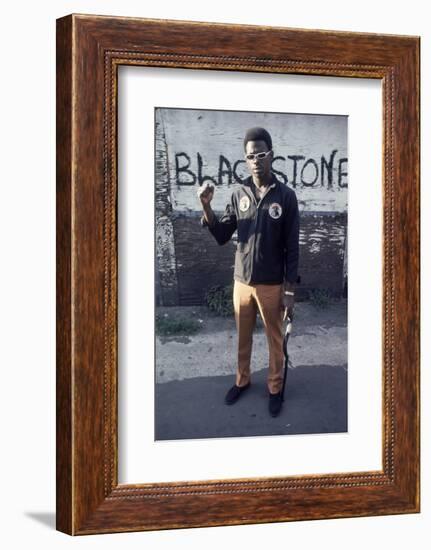 Chicago Street Gang Member from the Blackstone Rangers Showing His Fist, Chicago, IL, 1968-Declan Haun-Framed Photographic Print