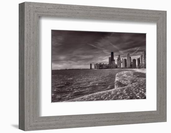 Chicago Sunrise BW-Steve Gadomski-Framed Photographic Print