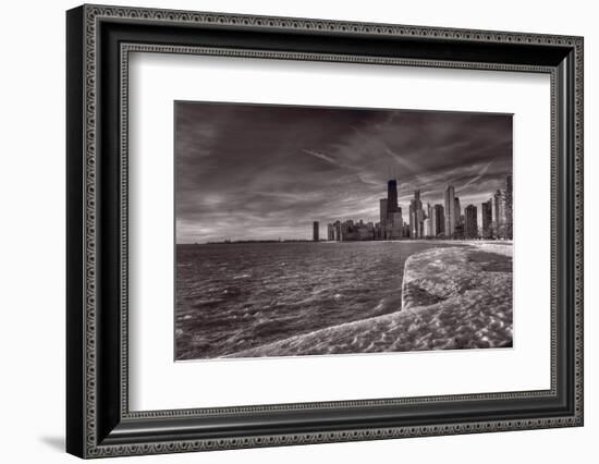 Chicago Sunrise BW-Steve Gadomski-Framed Photographic Print