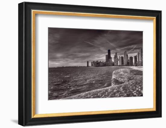 Chicago Sunrise BW-Steve Gadomski-Framed Photographic Print