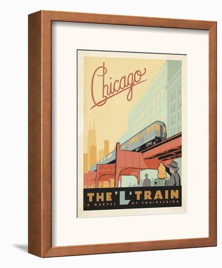 Chicago: The ‘L’ Train-Anderson Design Group-Framed Art Print