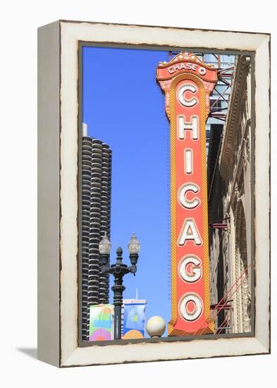 Chicago Theater, Chicago, Illinois, United States of America, North America-Amanda Hall-Framed Premier Image Canvas