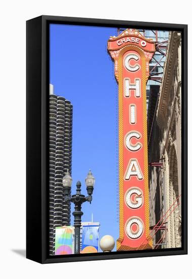 Chicago Theater, Chicago, Illinois, United States of America, North America-Amanda Hall-Framed Premier Image Canvas