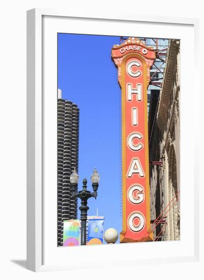 Chicago Theater, Chicago, Illinois, United States of America, North America-Amanda Hall-Framed Photographic Print