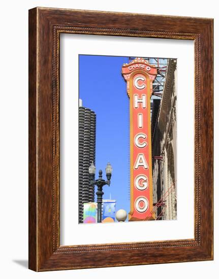 Chicago Theater, Chicago, Illinois, United States of America, North America-Amanda Hall-Framed Photographic Print