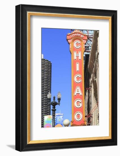 Chicago Theater, Chicago, Illinois, United States of America, North America-Amanda Hall-Framed Photographic Print